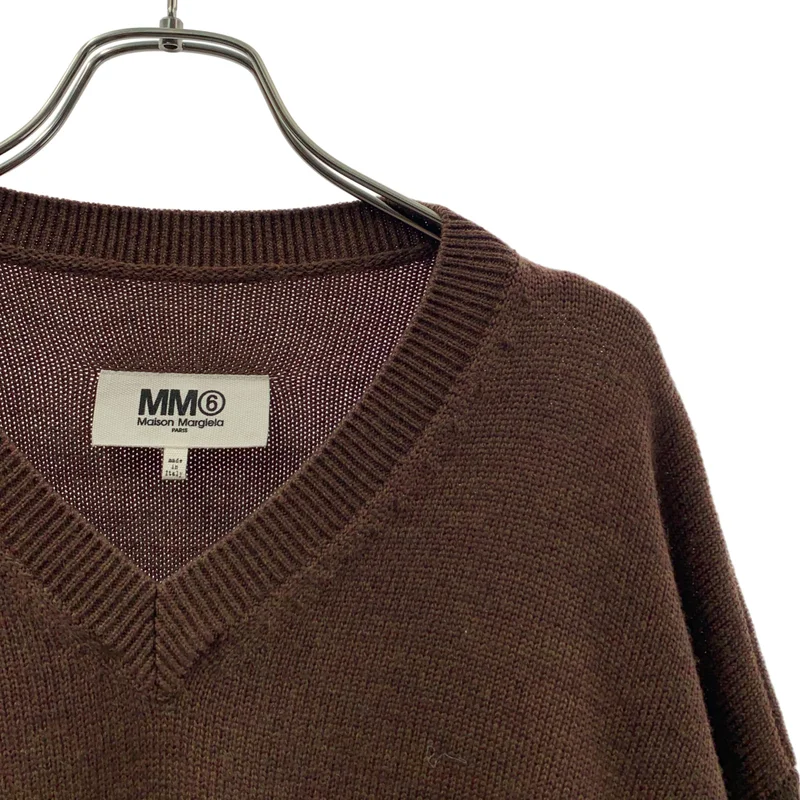 MM6 Maison Margiela / エムエムシックスメゾンマルジェラ | 2022AW | ダメージ加工 エルボーパッチ Vネック ニット | S | メンズ