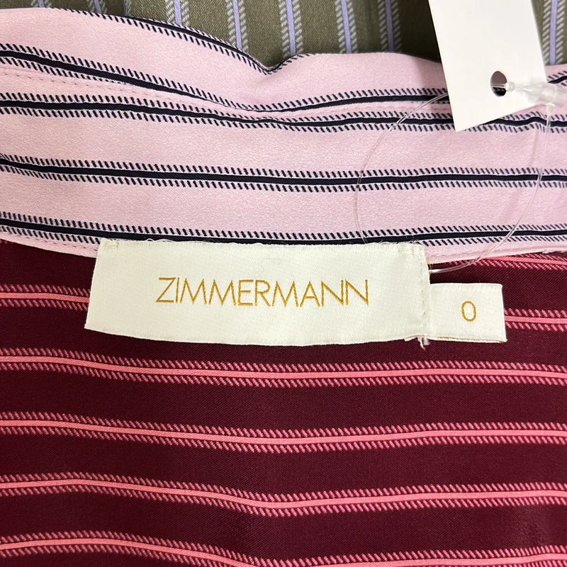 None / | ZIMMERMANN / ジマーマン / ストライプ パッチワーク ベルテッド シアーシャツワンピース | 0 | レディース