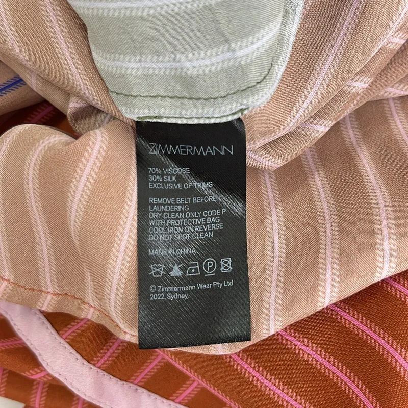 None / | ZIMMERMANN / ジマーマン / ストライプ パッチワーク ベルテッド シアーシャツワンピース | 0 | レディース