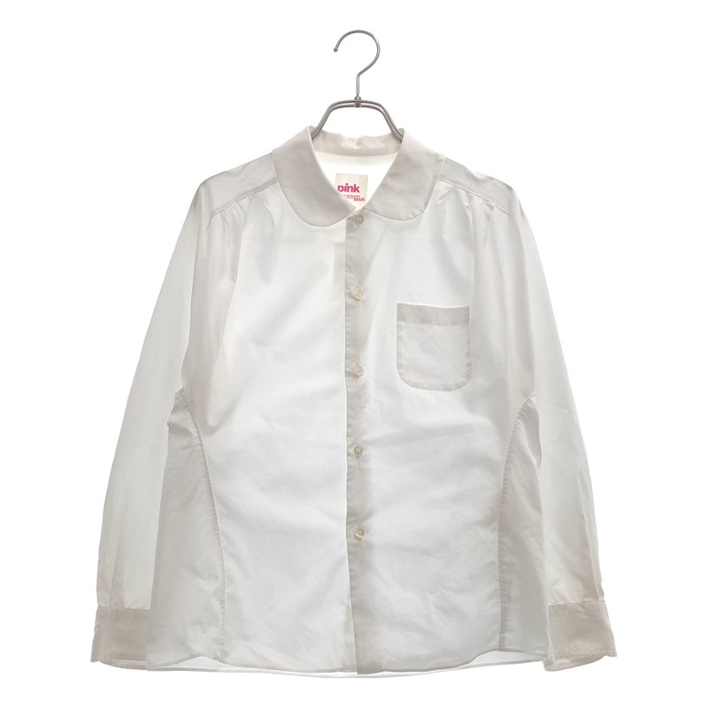JUNYA WATANABE MAN PINK / ジュンヤワタナベマンピンク | 2013AW | コットン 3タック ラウンドカラーシャツ | S | レディース