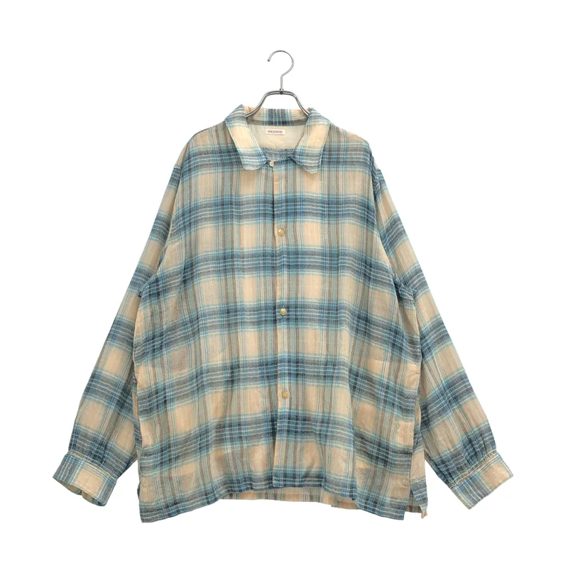NICENESS / ナイスネス | 2025AW | THOM ウール マルチカラー オンブレチェック オープンカラージャケットシャツ | XL | メンズ