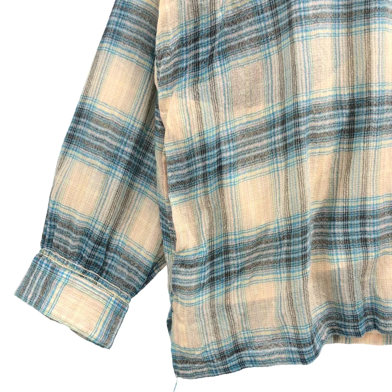 NICENESS / ナイスネス | 2025AW | THOM ウール マルチカラー オンブレチェック オープンカラージャケットシャツ | XL | メンズ