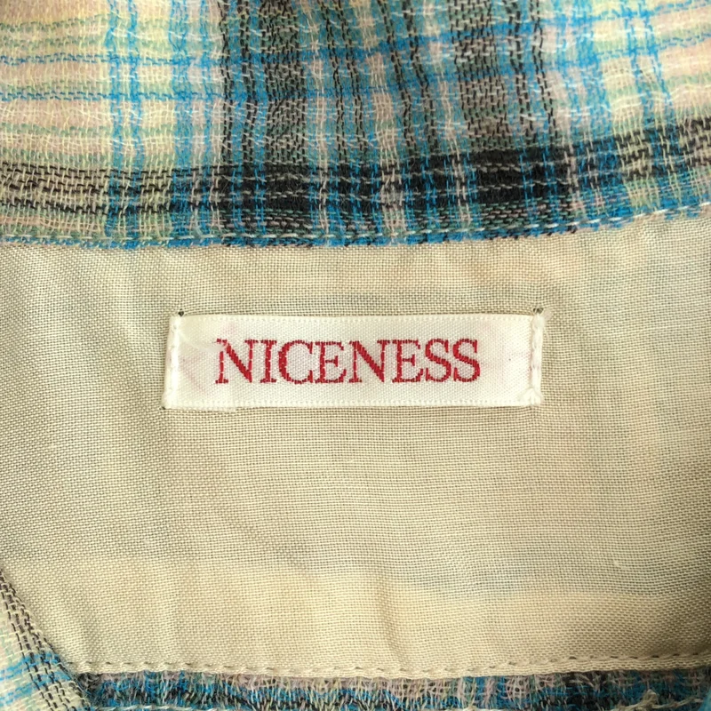 NICENESS / ナイスネス | 2025AW | THOM ウール マルチカラー オンブレチェック オープンカラージャケットシャツ | XL | メンズ