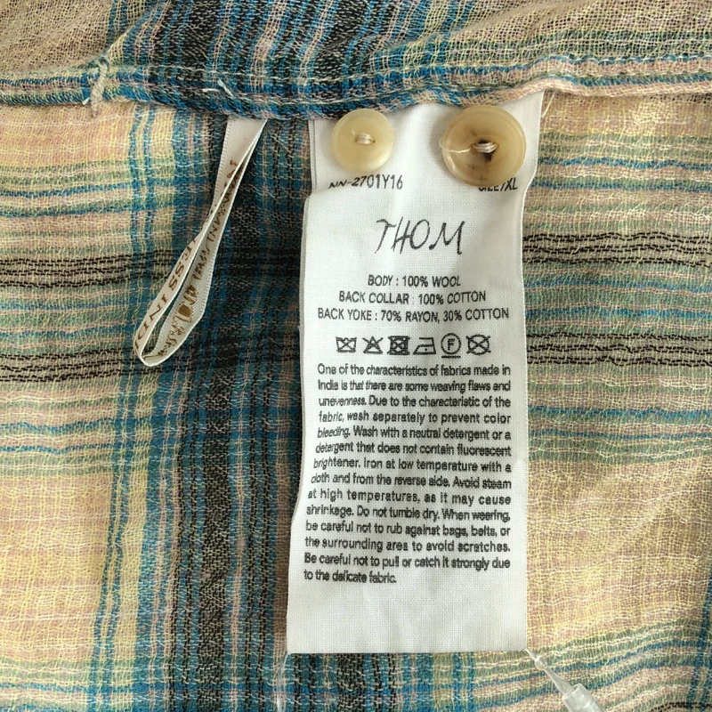 NICENESS / ナイスネス | 2025AW | THOM ウール マルチカラー オンブレチェック オープンカラージャケットシャツ | XL | メンズ