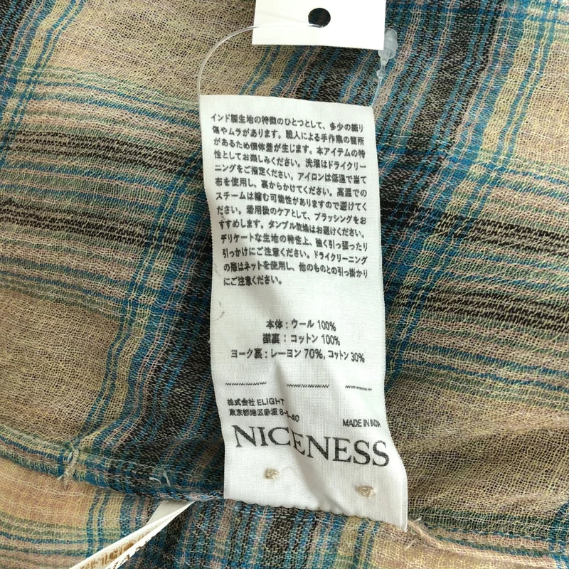 NICENESS / ナイスネス | 2025AW | THOM ウール マルチカラー オンブレチェック オープンカラージャケットシャツ | XL | メンズ