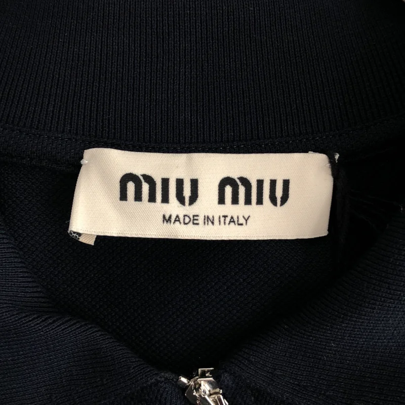 miu miu / ミュウミュウ | Cotton pique zippered polo shirt ジップポロシャツ MJLA20 | S | レディース
