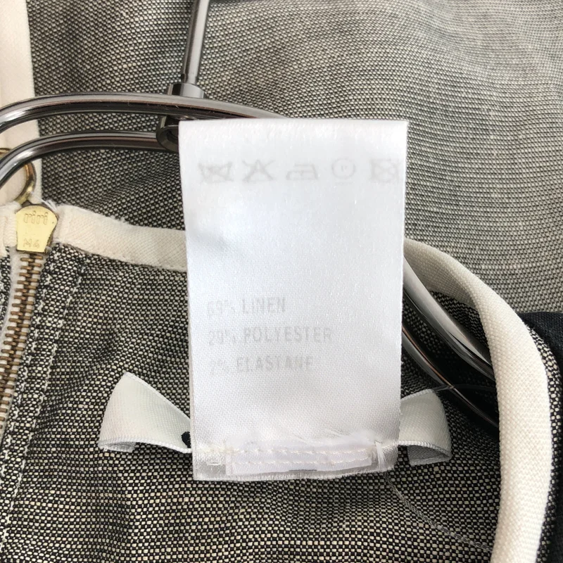 Chloe / クロエ | リネン フロントタック 半袖ワンピース | 34 | レディース