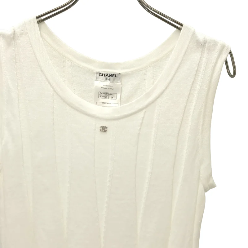 CHANEL / シャネル | ココマーク ビジュー装飾 タンクトップ カットソー | 38 | レディース