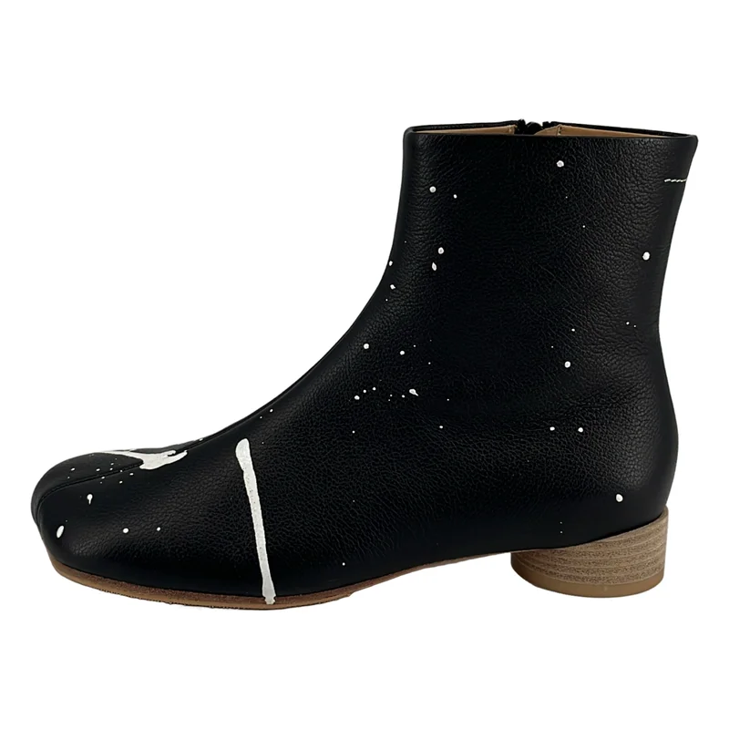 MM6 Maison Margiela / エムエムシックスメゾンマルジェラ | 2024SS | ペイント加工 アナトミック レザー アンクルブーツ | 38 | レディース