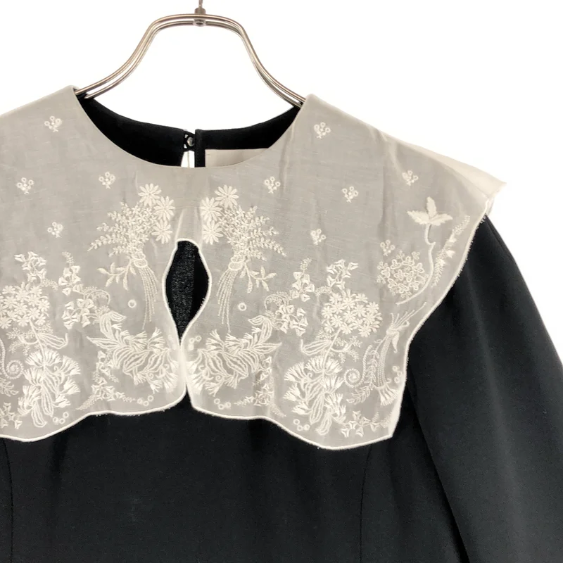 Mame Kurogouchi / マメクロゴウチ | 2025AW | Triacetate Georgette Embroidery Collar Top / ジョーゼット エンブロイダリーカラー ブラウス | 2 | レディース