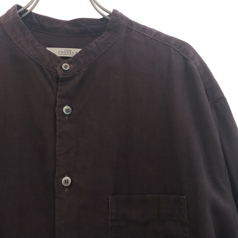 nest robe CONFECT / ネストローブコンフェクト | オーバーダイ リネン バンドカラーシャツ | 5 | メンズ