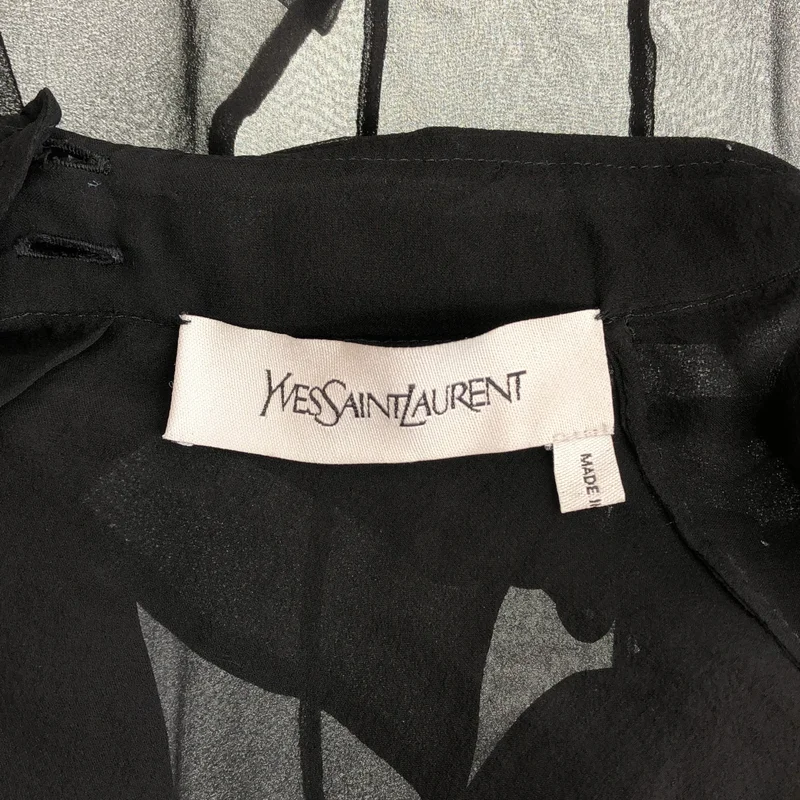 YVES SAINT LAURENT / イヴサンローラン | ショートスリーブ ボウタイシアーブラウス |