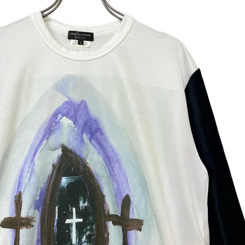 COMME des GARCONS HOMME PLUS / コムデギャルソンオムプリュス | 2019AW | 異素材切替 ZEUS プリント カットソー | S | メンズ