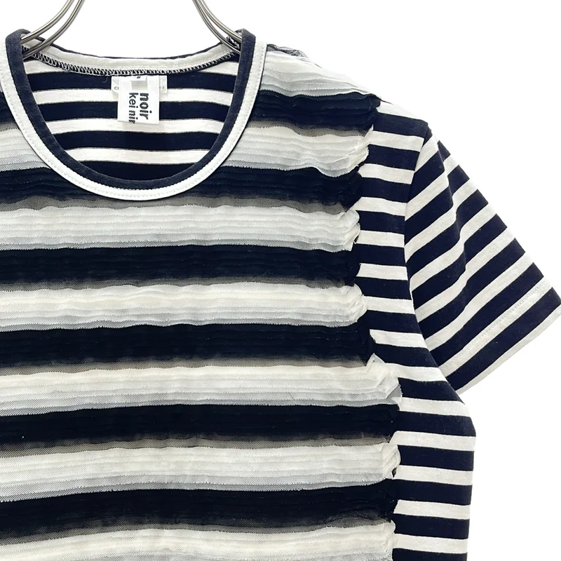 noir kei ninomiya / ノワールケイニノミヤ | 2019SS | コットン ボーダー Tシャツ_半袖 3C-T008 | S | レディース