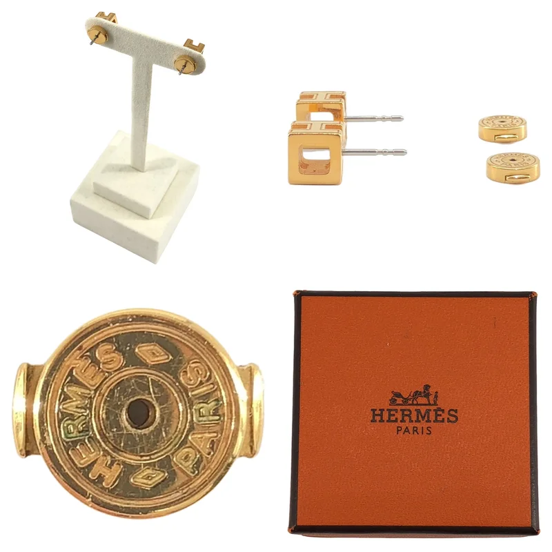 HERMES / エルメス | Hキューブ ピアス |