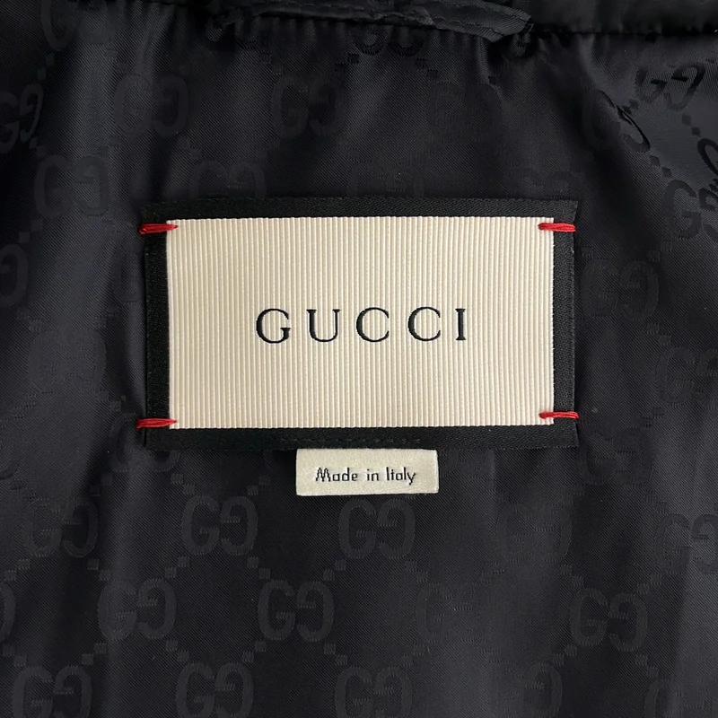 GUCCI / グッチ | ロゴワッペン 裏地GG柄 ダウンジャケット | 44 | メンズ