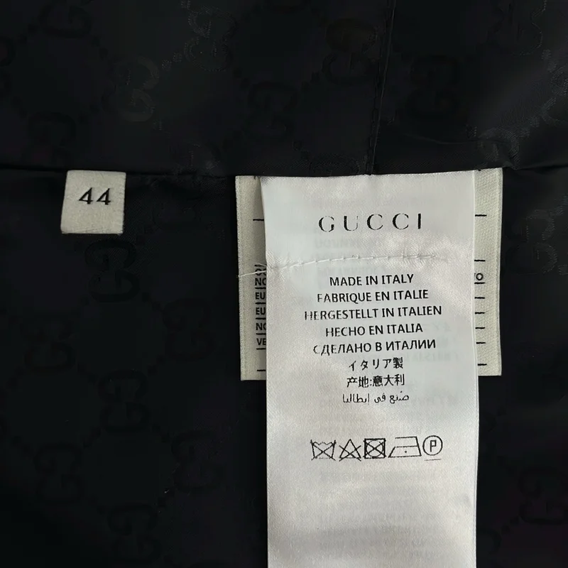 GUCCI / グッチ | ロゴワッペン 裏地GG柄 ダウンジャケット | 44 | メンズ