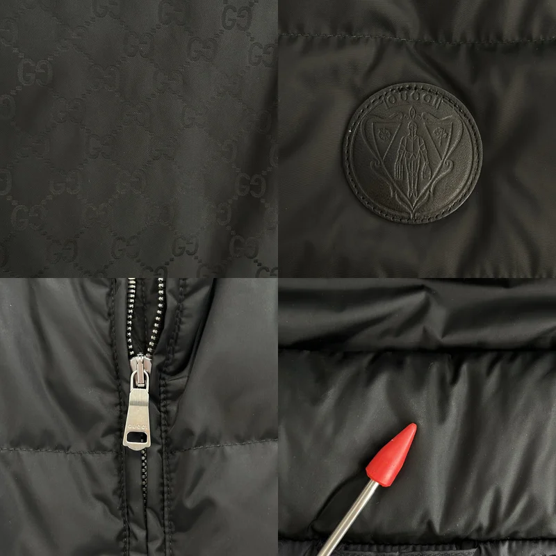GUCCI / グッチ | ロゴワッペン 裏地GG柄 ダウンジャケット | 44 | メンズ