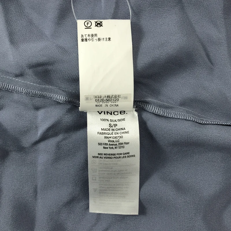 Vince / ヴィンス | silk 100％ / シルク スキッパー シャツ ブラウス | S | レディース