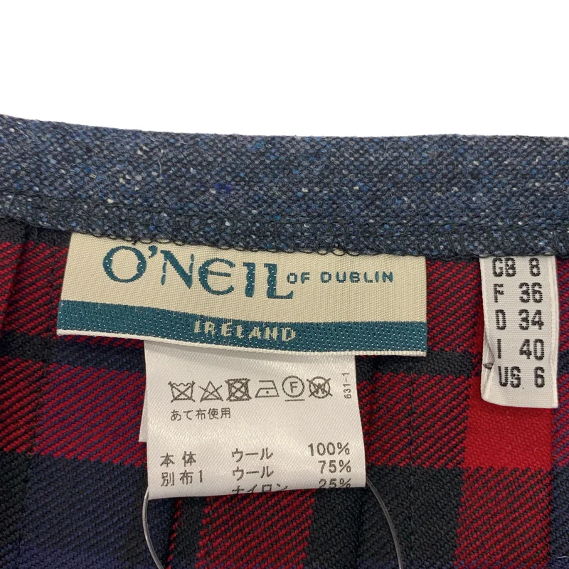 O'NEIL OF DUBLIN / オニールオブダブリン | ウール チェック 切り替え プリーツ キルトスカート | 8 | レディース