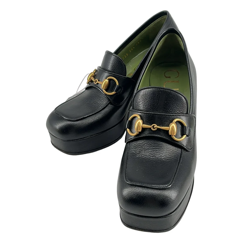 GUCCI / グッチ | ホースビット レザー プラット ローファー | 36 1/2 | レディース