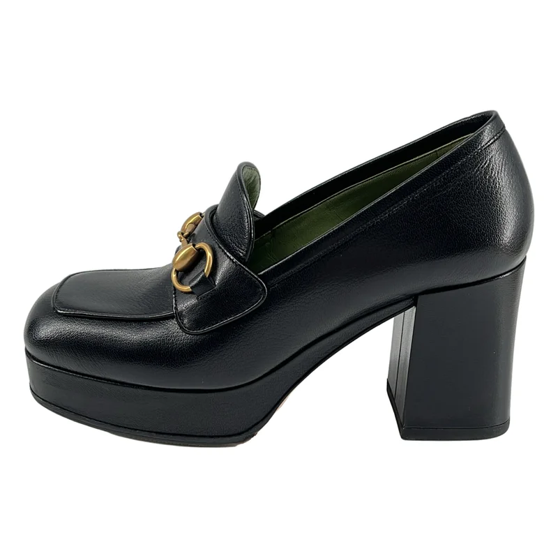 GUCCI / グッチ | ホースビット レザー プラット ローファー | 36 1/2 | レディース