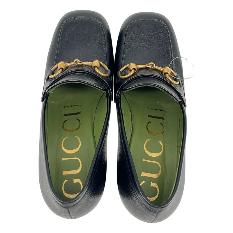 GUCCI / グッチ | ホースビット レザー プラット ローファー | 36 1/2 | レディース