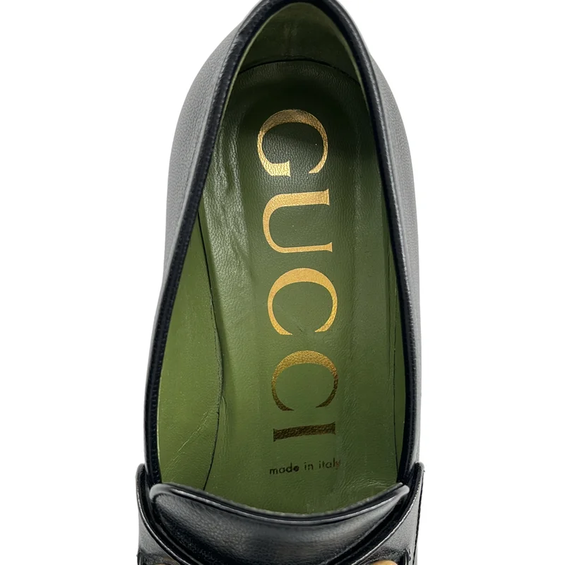 GUCCI / グッチ | ホースビット レザー プラット ローファー | 36 1/2 | レディース