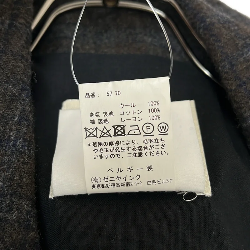 STEPHAN SCHNEIDER / ステファンシュナイダー | ウール 切替 チェック ロングコート | 1 | メンズ