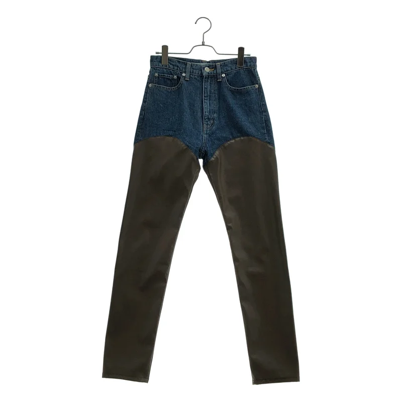 JOHN LAWRENCE SULLIVAN / ジョンローレンスサリバン | DENIM & VEGAN LEATHER BI-COLOR PANTS パンツ | M | レディース