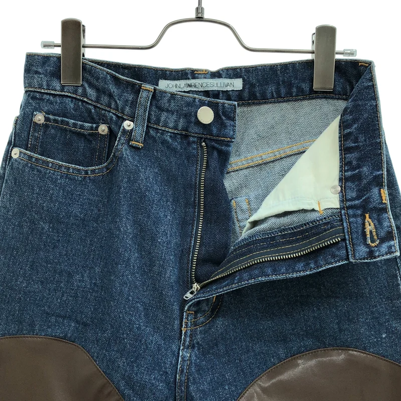 JOHN LAWRENCE SULLIVAN / ジョンローレンスサリバン | DENIM & VEGAN LEATHER BI-COLOR PANTS パンツ | M | レディース