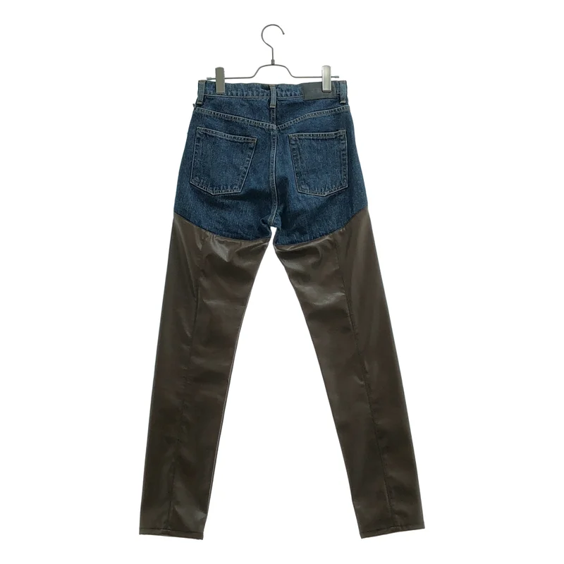 JOHN LAWRENCE SULLIVAN / ジョンローレンスサリバン | DENIM & VEGAN LEATHER BI-COLOR PANTS パンツ | M | レディース