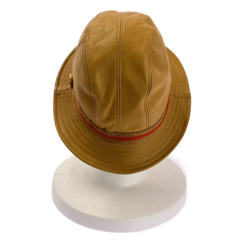 GUCCI / グッチ | レザー ロゴリボン ハット 帽子 | L | その他
