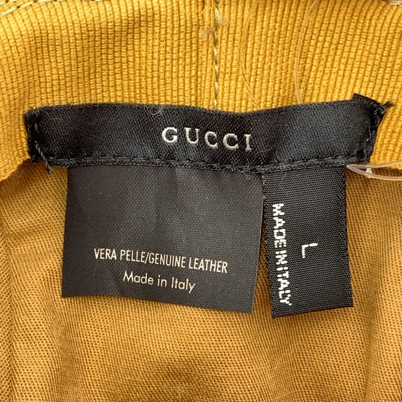 GUCCI / グッチ | レザー ロゴリボン ハット 帽子 | L | その他