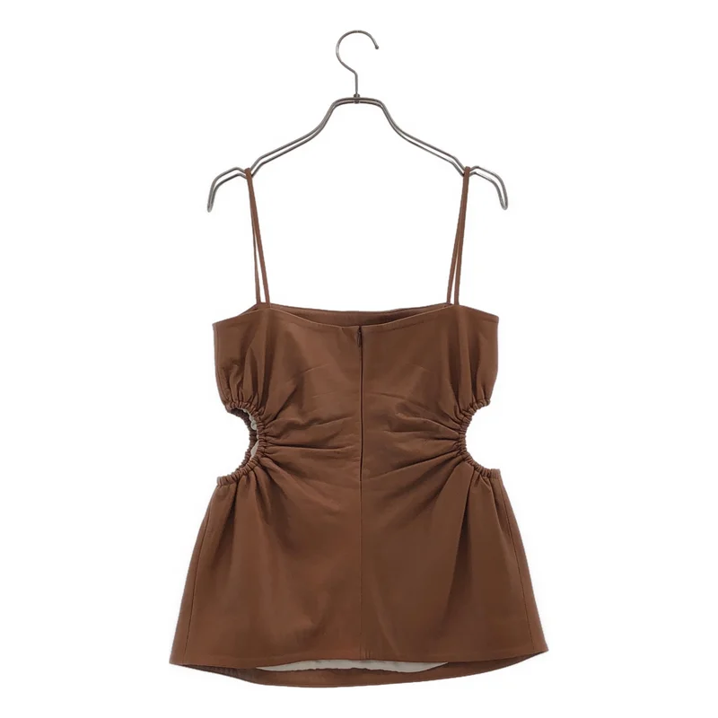 Rokh / ロック | BROWN LEATHER BUSTIER トップス | 36 | レディース