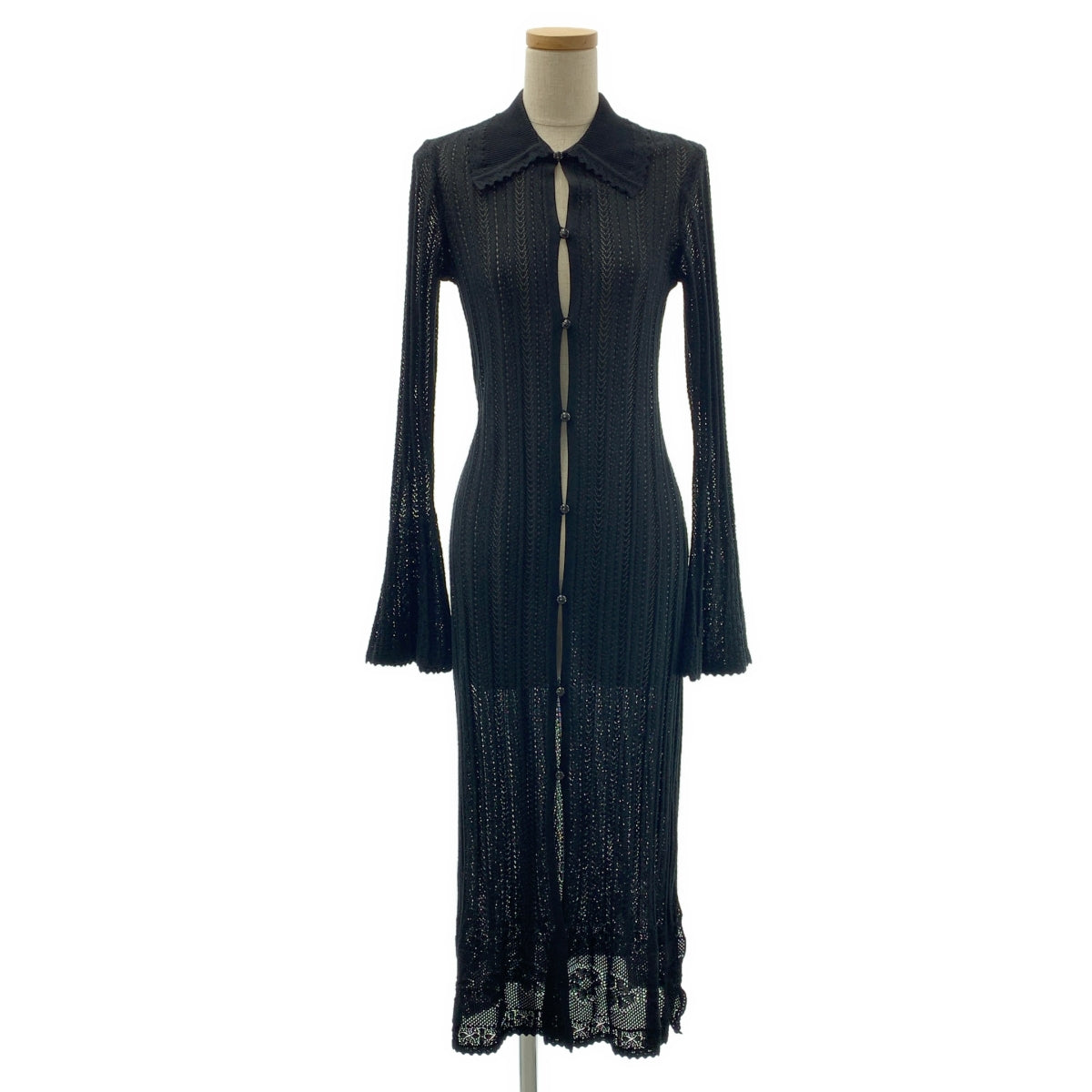 mame レース ニット ワンピース マメクロゴウチ セシリーバンセン Mame Kurogouchi / マメクロゴウチ | 2025SS | Lace Stripe Knitted