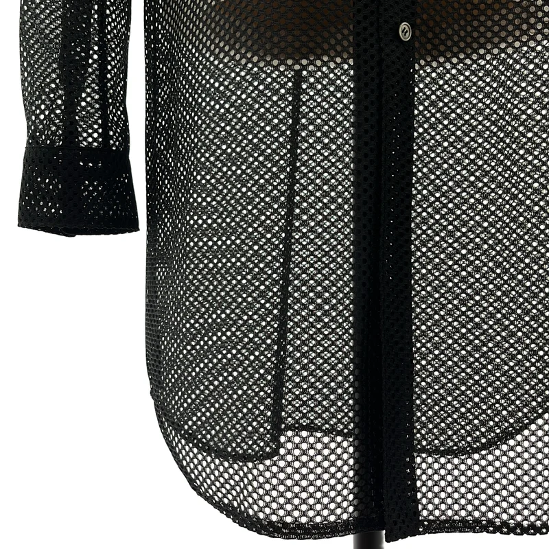 BLACK COMME des GARCONS / ブラックコムデギャルソン | 2026SS | メッシュ ロングシャツ | XXL | メンズ