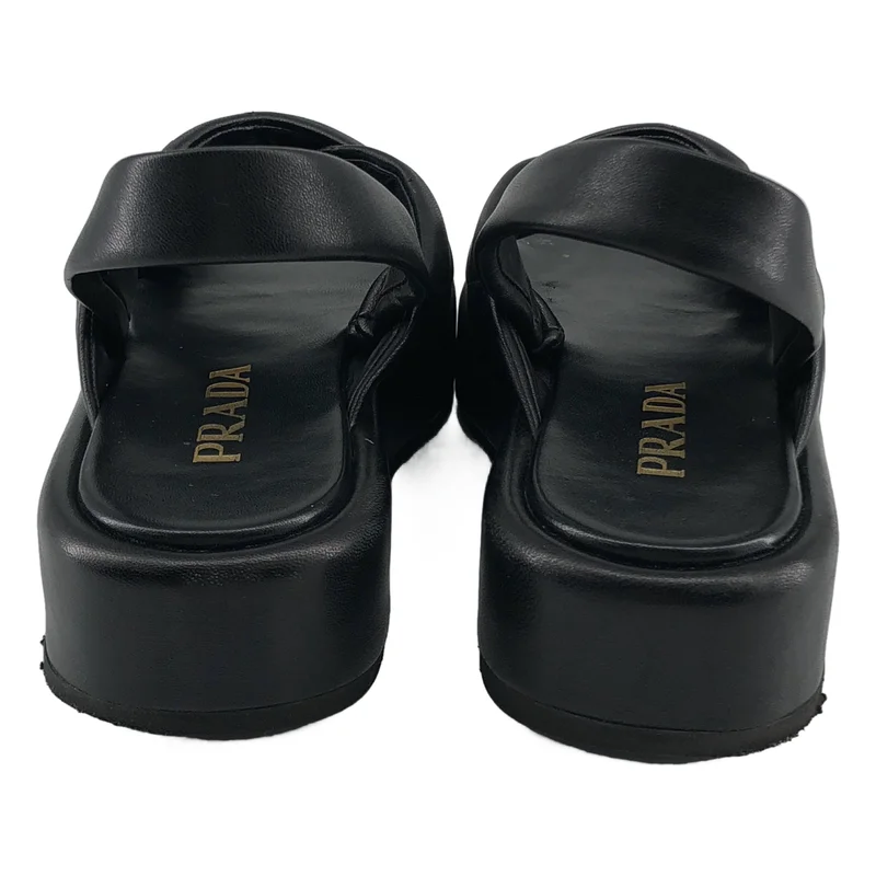 PRADA / プラダ | ナッパレザー キルトサンダル | 34 1/2 | レディース