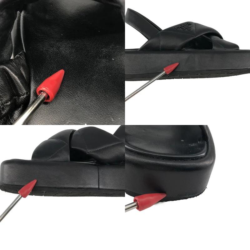 PRADA / プラダ | ナッパレザー キルトサンダル | 34 1/2 | レディース