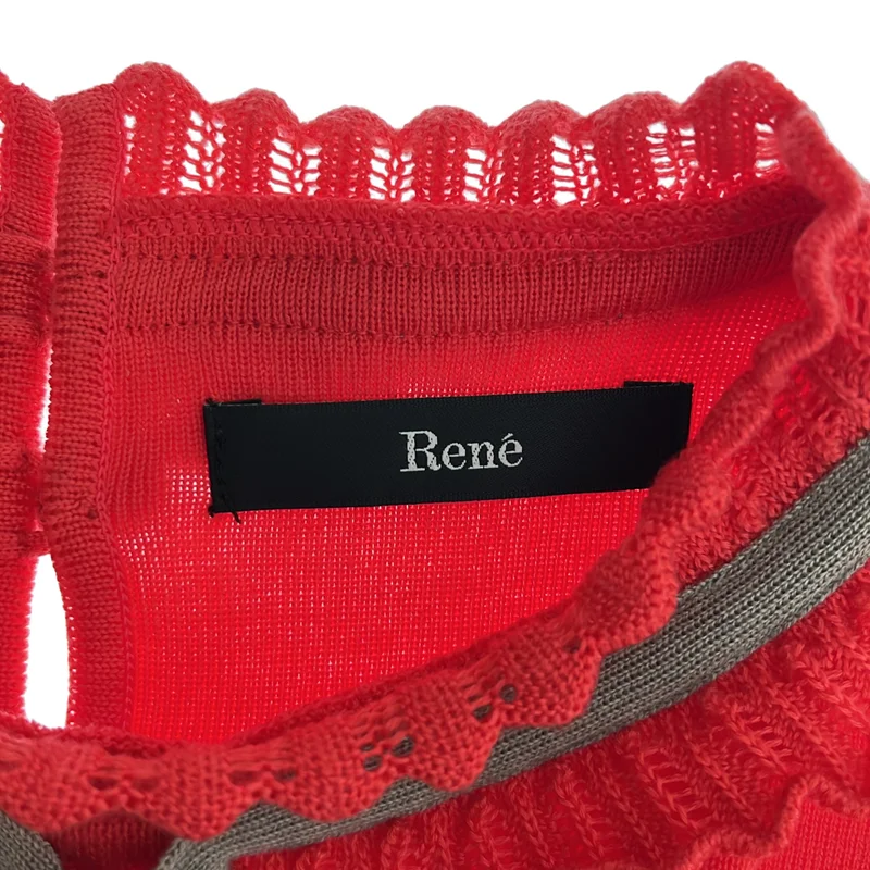 Rene / ルネ | ウール混 ボウタイ ノースリーブニット | 38 | レディース