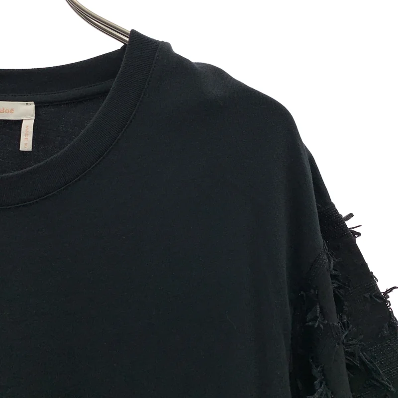 SEE BY CHLOE / シーバイクロエ | フリンジスリーブ Tシャツ カットソー | L | レディース