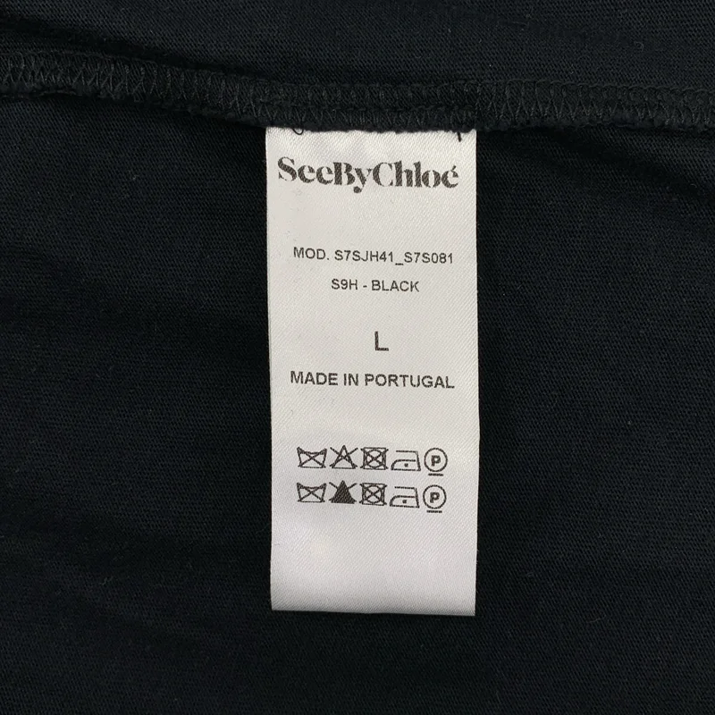 SEE BY CHLOE / シーバイクロエ | フリンジスリーブ Tシャツ カットソー | L | レディース
