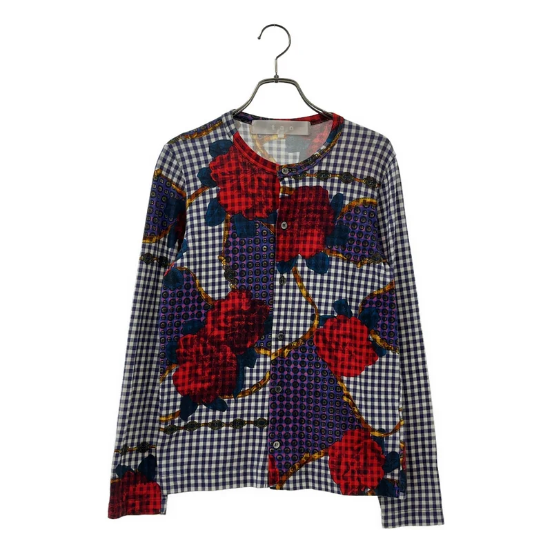 tao COMME des GARCONS / タオコムデギャルソン | 2022AW | ギンガムチェック フラワープリント クルーネックカーディガン TJ-T010 | M | レディース