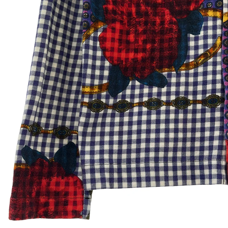 tao COMME des GARCONS / タオコムデギャルソン | 2022AW | ギンガムチェック フラワープリント クルーネックカーディガン TJ-T010 | M | レディース