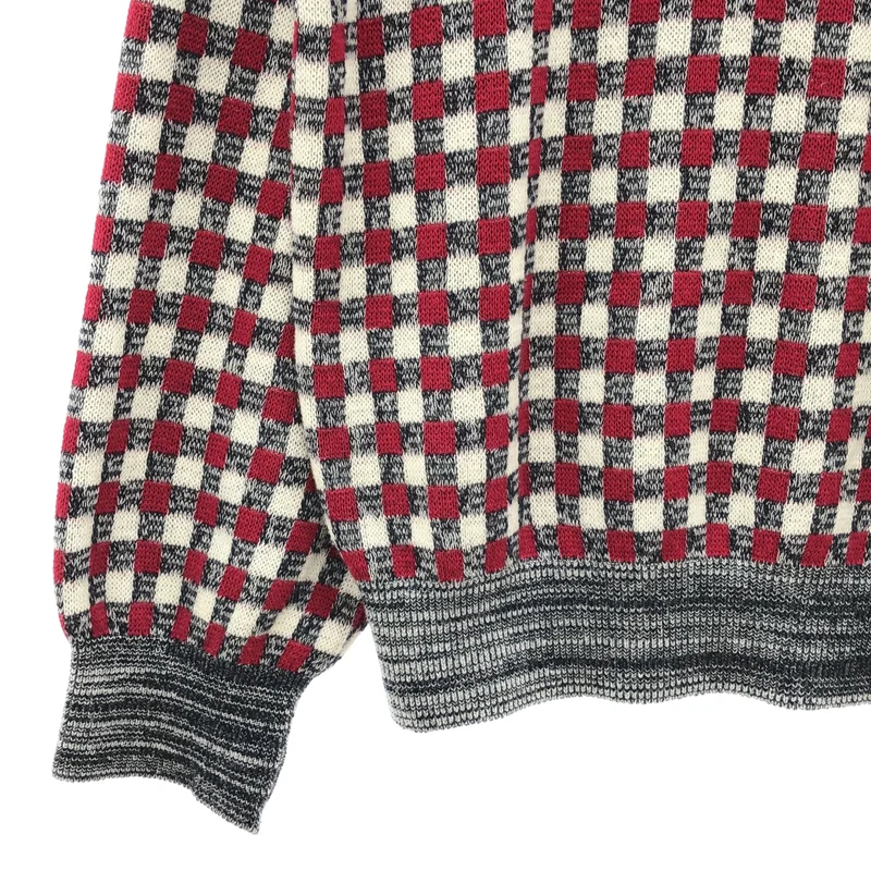 TAKAHIROMIYASHITA The Soloist / タカヒロミヤシタザソロイスト | 2025SS | Regular Fit Jacquard Crewneck Sweater チェック ジャガードニット | 48 | メンズ