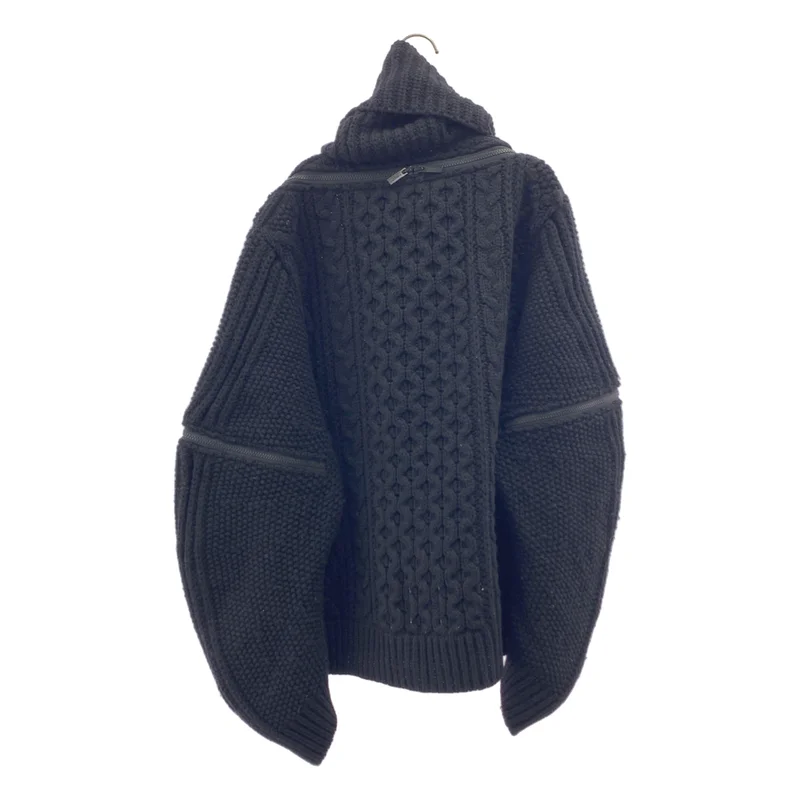 TAKAHIROMIYASHITA The Soloist / タカヒロミヤシタザソロイスト | Balloon sleeve back zip turtleneck sweater ケーブル タートルネック ニット | 44 | メンズ
