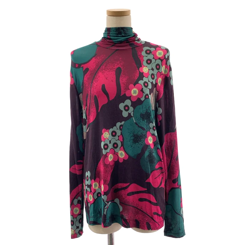 DRIES VAN NOTEN / ドリスヴァンノッテン | セカンドスキン フラワープリント タートルネック トップス | S | レディース