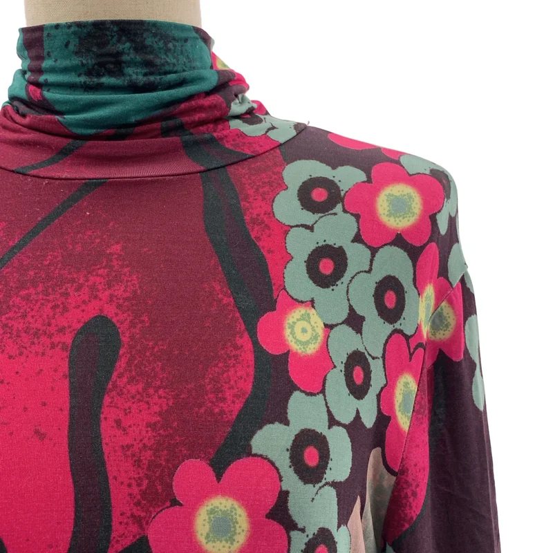 DRIES VAN NOTEN / ドリスヴァンノッテン | セカンドスキン フラワープリント タートルネック トップス | S | レディース