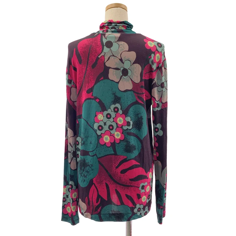DRIES VAN NOTEN / ドリスヴァンノッテン | セカンドスキン フラワープリント タートルネック トップス | S | レディース