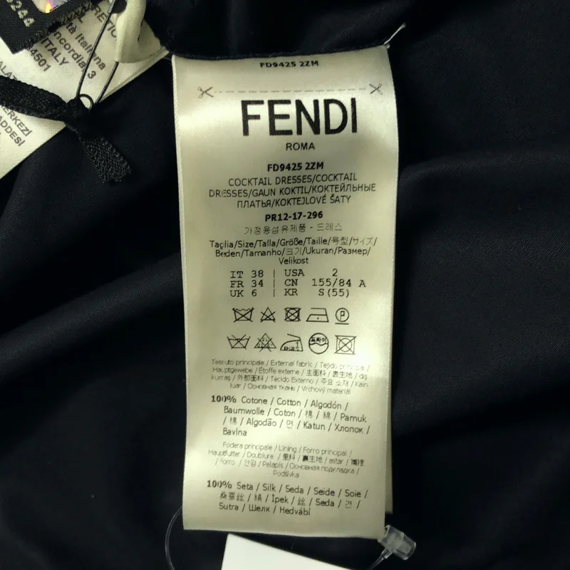 FENDI / フェンディ | コットン スタッズ ティアード ノースリーブワンピース | 38 | レディース